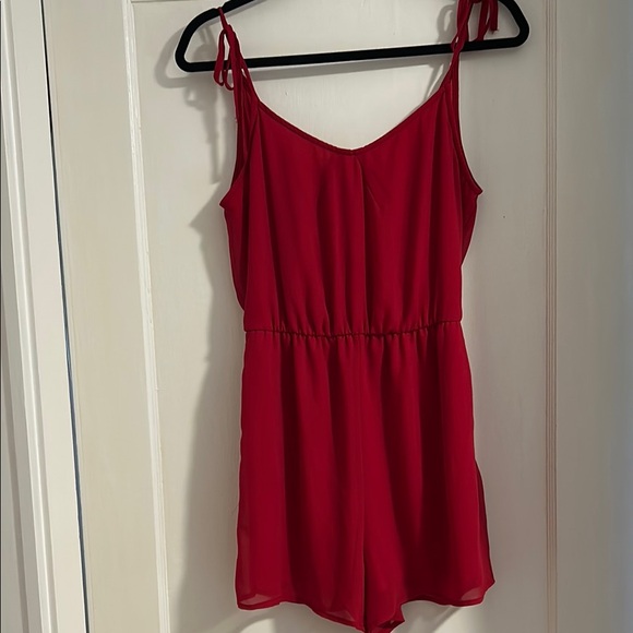 BCBGMaxAzria Pants - BCBG MaxAzria Red Romper, Medium